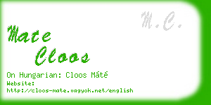 mate cloos business card
